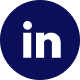 the linkedin logo is in a blue circle on a black background.
